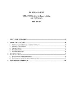 EC SOMALIA UNIT UPDATED Strategy for Peace building and Civil Society. PRE - DRAFT  1