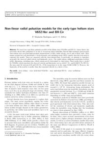 Astronomy & Astrophysics manuscript no. (DOI: will be inserted by hand later) January 29, 2002  Non-linear radial pulsation models for the early-type helium stars