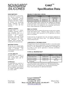 Silicone Grease Lubricant G665 Technical Data