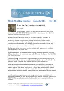 ACSJC Monthly Briefing  August 2013 No 148