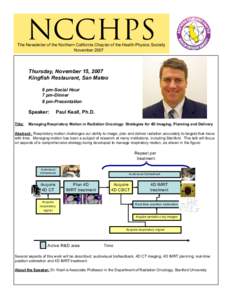 NCCHPS  The Newsletter of the Northern California Chapter of the Health Physics Society November 2007