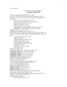 1 c:\micrones\cumsubj.doc Micronesica: Vols 26–30; Suppl. 4 Cumulative Subject Index Acridoidea, checklist for Micronesia, 30(1): 127–168