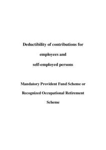 Deductibility of contributions for  employees and self-employed persons
