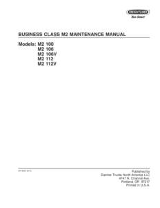 BUSINESS CLASS M2 MAINTENANCE MANUAL Models: M2 M2 M2 M2 M2