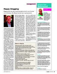 management  Snippets from Queensland Happy blogging