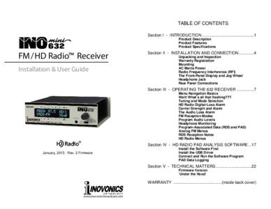 TABLE OF CONTENTS Section I - INTRODUCTION .............................................1 Product Description Product Features Product Specifications