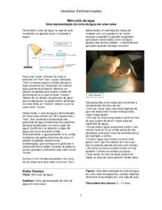 Geoideias: Earthlearningidea Mini-ciclo da água Uma representação do ciclo da água em uma caixa Demonstre o ciclo da água na sala de aula montando um aparato como o ilustrado a seguir: