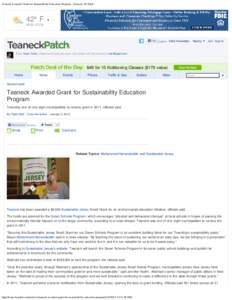 Teaneck Awarded Grant for Sustainability Education Program - Teaneck, NJ Patch