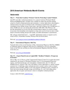 2010 American Wetlands Month Events