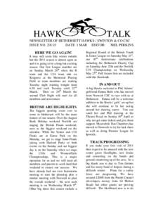 HAWK  TALK NEWSLETTER OF HETHERSETT HAWKS / SWINTON & CO CSC ISSUE NO[removed]