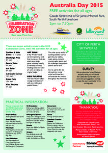 Australia Day 2015 FREE activities for all ages Coode Street end of Sir James Mitchell Park, South Perth Foreshore
