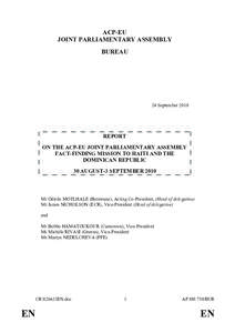 ACP-EU JOINT PARLIAMENTARY ASSEMBLY BUREAU 24 September 2010