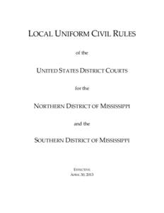 LOCAL UNIFORM CIVIL RULES of the UNITED STATES DISTRICT COURTS for the