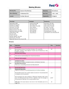 Meeting Minutes Meeting Title Customer Panel Meeting  Chaired by