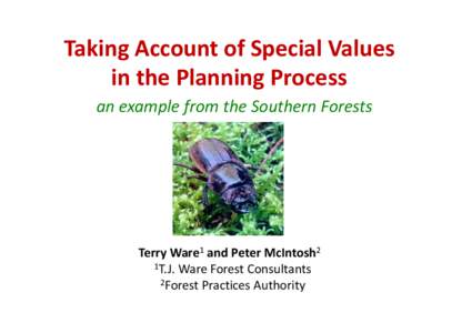 Taking Account of Soil & Water Special Values in the Planning Process