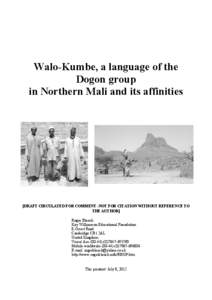 Bankan Tey Dogon / Nanga Dogon / Dogon languages / Languages of Mali / Jamsai Dogon