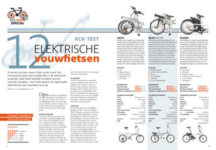 KCK-test  elektrische vouwfietsen Er komen alsmaar meer e-bikes op de markt. Een interessante optie voor kampeerders is de elektrische