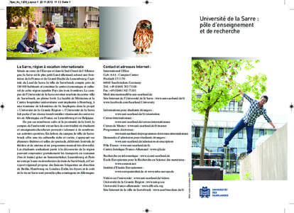 flyer_frz_1209_Layout[removed]:13 Seite 1  Université de la Sarre : pôle d’enseignement et de recherche