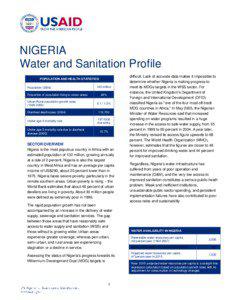 NIGERIA Water and Sanitation Profile POPULATION AND HEALTH STATISTICS