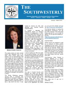 THE SOUTHWESTERLY Quarterly Newsletter of the Southwest Section Ninety-Nines Arizona  California  Hawaii  Nevada  Utah January – March 2015