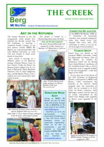 THE CREEK Volume 19 No 6, December 2015 Caring for the Balcombe Estuary Reserves ART IN THE ROTUNDA The historic Rotunda in the old