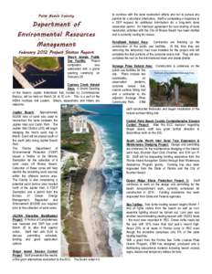 Palm Beach County  Department of Environmental Resources Management February 2012 Project Status Report