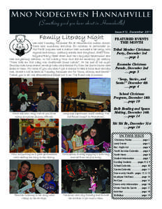 Mno Nodegewen Hannahville (Something good you hear about in Hannahville) Family Literacy Night  Issue #12, December 2011