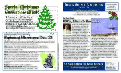 DeSiGn Science ASSociAtion  Special Christmas Goodies and Music  newsletter