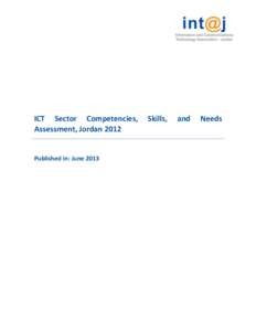 ICT Sector Competencies, Assessment, Jordan 2012 Published in: June[removed]Skills,