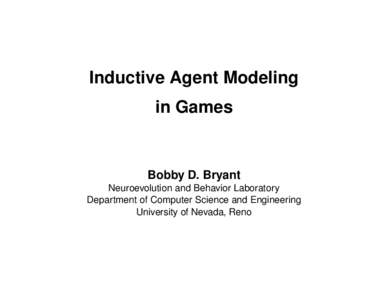 Inductive Agent Modeling in Games - part 2