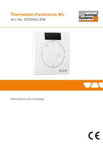 Thermostat d’ambiance WL Art.-No. BTERWL/BW Instructions de montage  FR