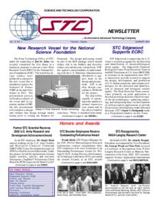 SCIENCE AND TECHNOLOGY CORPORATION  NEWSLETTER ... An Innovative Advanced Technology Company Vol. 12, No. 1