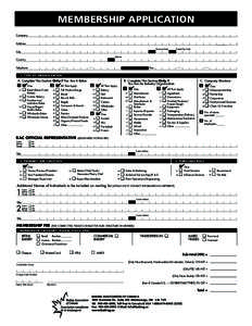 MEMBERSHIP APPLICATION Company Address Province/State  City