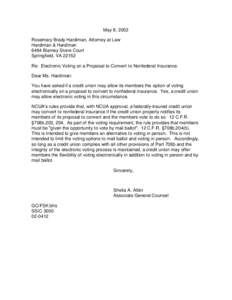 Opinion Letter[removed]Electronic Voting on a Proposal to Convert to Nonfederal Insurance