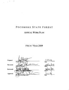 Pocomoke State Forest Annual Work Plan Fiscal Year[removed]Date