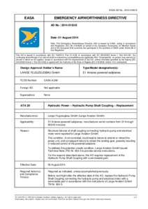 EASA AD No.: [removed]E  EASA EMERGENCY AIRWORTHINESS DIRECTIVE AD No.: [removed]E