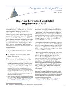 Report on the Troubled Asset Relief Program—March 2012