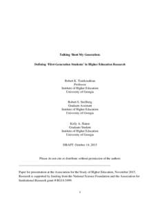 Educational psychology / Education / Knowledge sharing / SAT / Draft:First-Generation College Students / Racial achievement gap in the United States