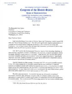Letter to Chairman Fred Upton from Ranking Member Henry A. Waxman (July 2, 2014)