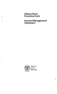 Albany River Provincial Park • Interim Management Statement