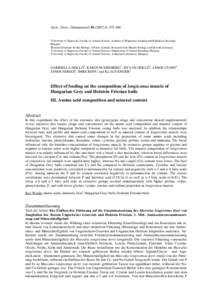 Effect of feeding on the composition of longissmus muscle of Hungarian Grey and Holstein Friesian bulls III. Amino acid composition and mineral content