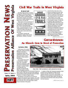 Cultural heritage / State Historic Preservation Office / Preservation Action / National Trust for Historic Preservation / West Virginia / National Heritage Area / National Register of Historic Places / Charleston /  South Carolina / Designated landmark / Historic preservation / Architecture / Humanities