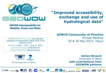 “Improved accessibility, exchange and use of hydrological data” GEOSS interoperability for Weather, Ocean and Water