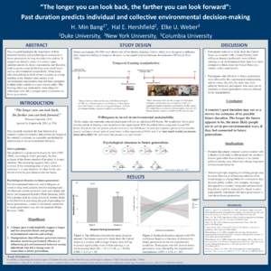 “The longer you can look back, the farther you can look forward”: Past duration predicts individual and collective environmental decision-making 1* Bang ,  2