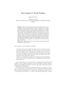 The Capacity-C Torch Problem Roland Backhouse [removed] School of Computer Science University of Nottingham, Nottingham NG8 1BB, England