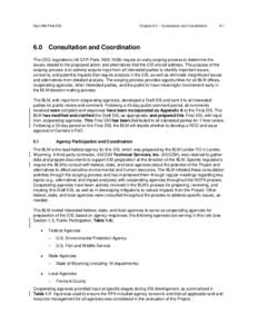 Gas Hills Final EIS  6.0 Chapter 6.0 – Consultation and Coordination