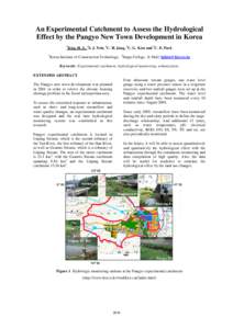 An Experimental Catchment to Assess the Hydrological Effect by the Pangyo New Town Development in Korea