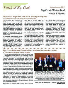 Friends of Big Creek  Spring/Summer 2012 Big Creek Watershed News & Notes