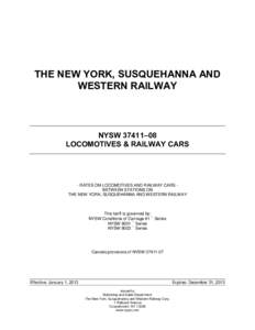 THE NEW YORK, SUSQUEHANNA AND WESTERN RAILWAY NYSW 37411–08 LOCOMOTIVES & RAILWAY CARS