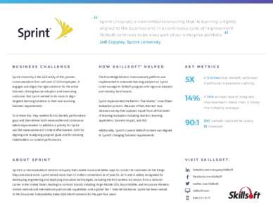 Sprint University is committed to ensuring that its learning is tightly  “ “